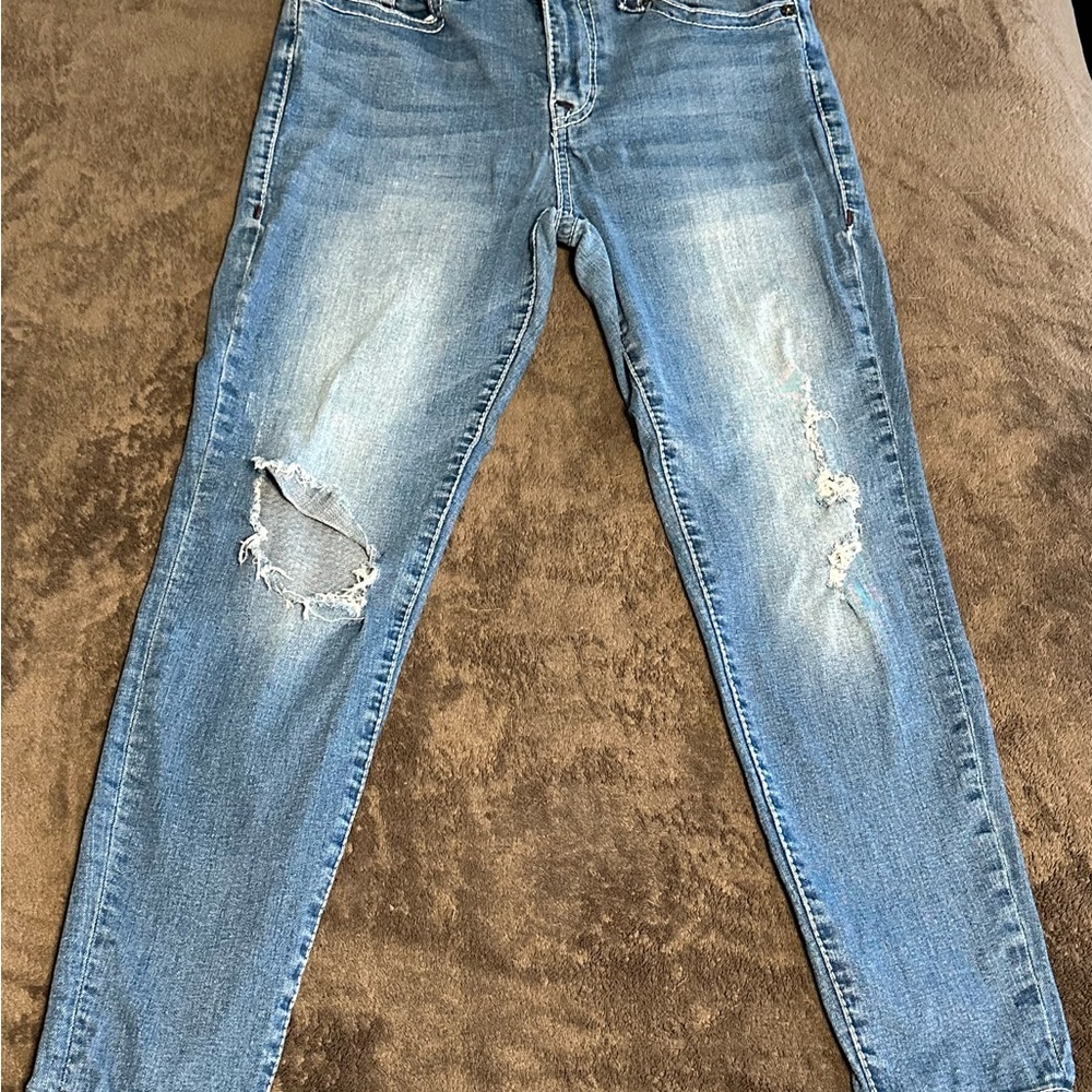 True Religion Light Blue Distressed Skinny Jeans
